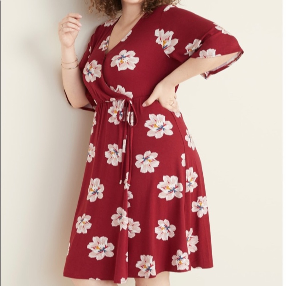 Fit & Flare faux wrap dress